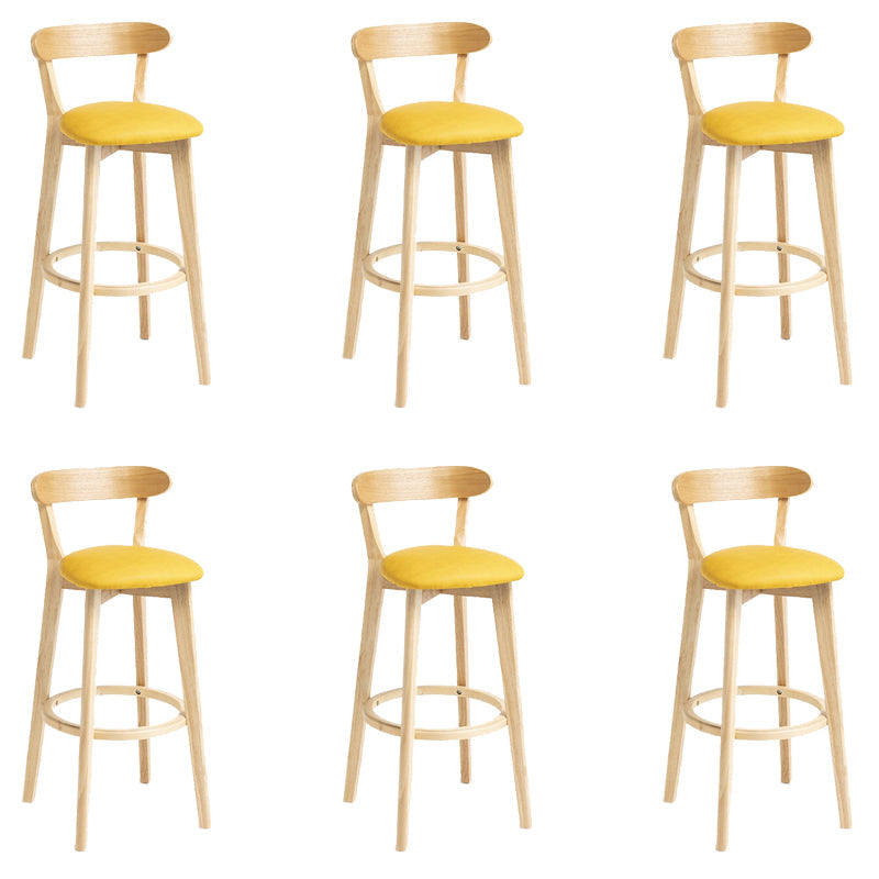 Tabouret de bar en bois de tabouret de comptoir de dossier sans bras industriel avec pédale pour café