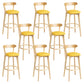 Tabouret de bar en bois de tabouret de comptoir de dossier sans bras industriel avec pédale pour café