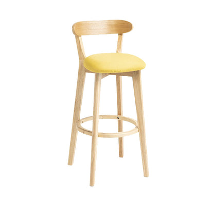 Tabouret de bar en bois de tabouret de comptoir de dossier sans bras industriel avec pédale pour café
