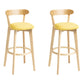 Tabouret de bar en bois de tabouret de comptoir de dossier sans bras industriel avec pédale pour café