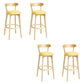 Tabouret de bar en bois de tabouret de comptoir de dossier sans bras industriel avec pédale pour café