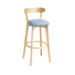 Tabouret de bar en bois de tabouret de comptoir de dossier sans bras industriel avec pédale pour café