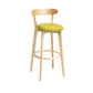 Tabouret de bar en bois de tabouret de comptoir de dossier sans bras industriel avec pédale pour café