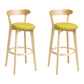 Tabouret de bar en bois de tabouret de comptoir de dossier sans bras industriel avec pédale pour café