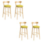 Tabouret de bar en bois de tabouret de comptoir de dossier sans bras industriel avec pédale pour café