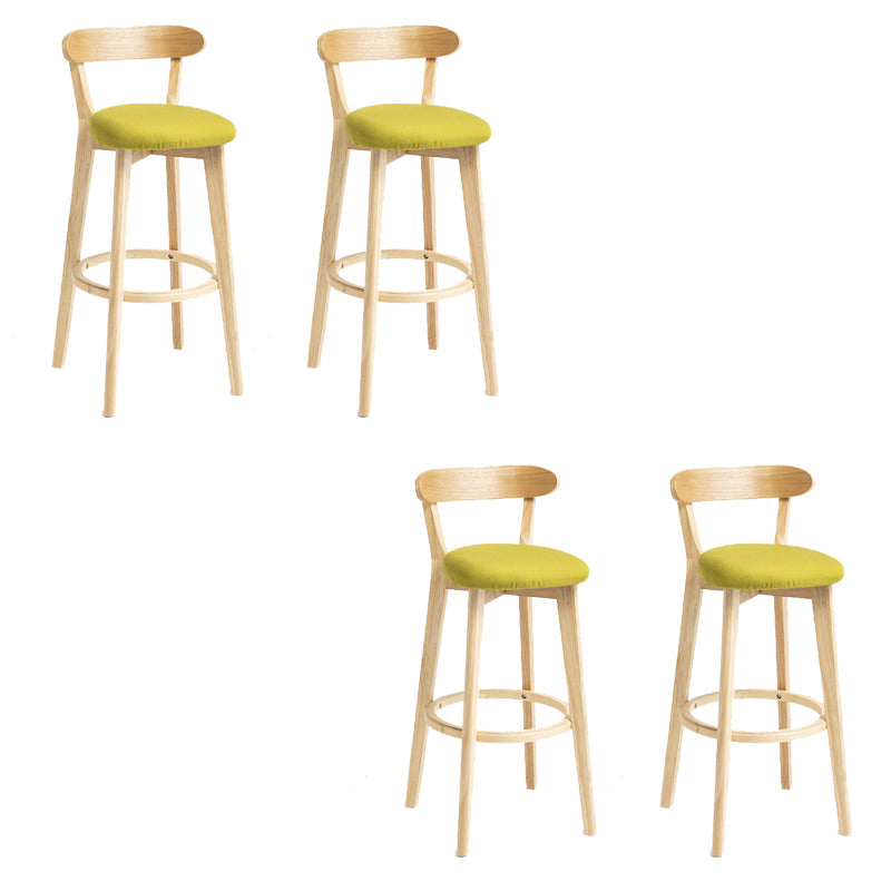 Tabouret de bar en bois de tabouret de comptoir de dossier sans bras industriel avec pédale pour café