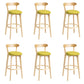 Tabouret de bar en bois de tabouret de comptoir de dossier sans bras industriel avec pédale pour café