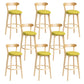 Tabouret de bar en bois de tabouret de comptoir de dossier sans bras industriel avec pédale pour café