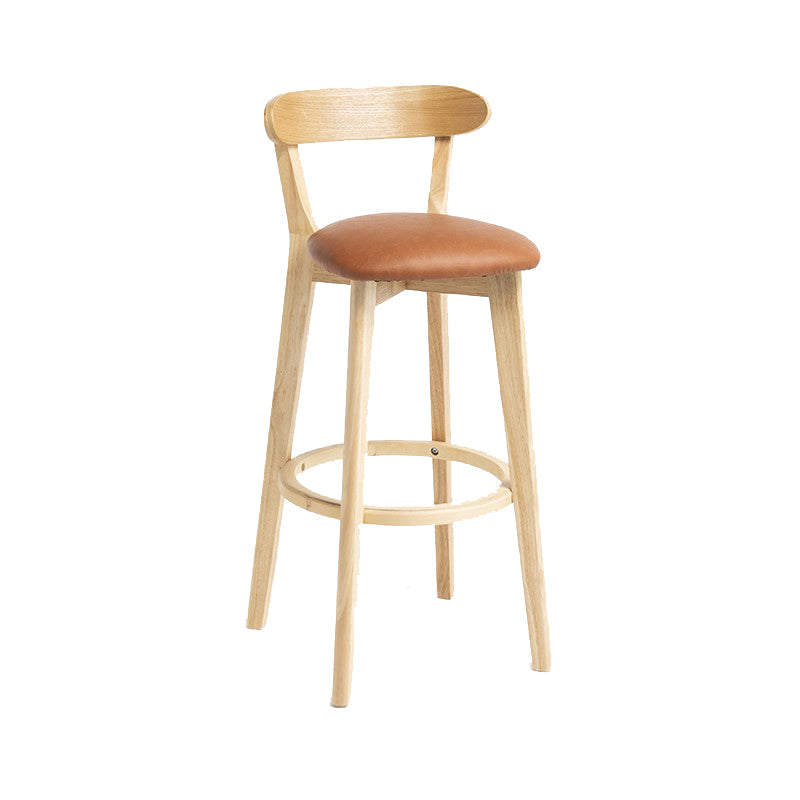 Tabouret de bar en bois de tabouret de comptoir de dossier sans bras industriel avec pédale pour café