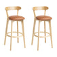 Tabouret de bar en bois de tabouret de comptoir de dossier sans bras industriel avec pédale pour café