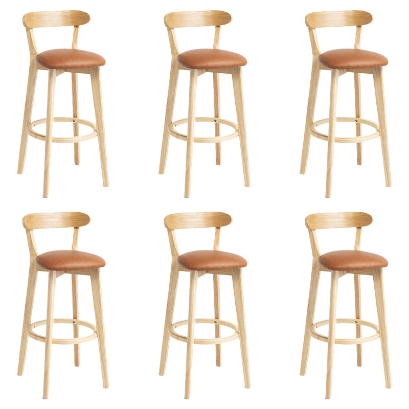 Tabouret de bar en bois de tabouret de comptoir de dossier sans bras industriel avec pédale pour café
