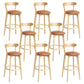 Tabouret de bar en bois de tabouret de comptoir de dossier sans bras industriel avec pédale pour café