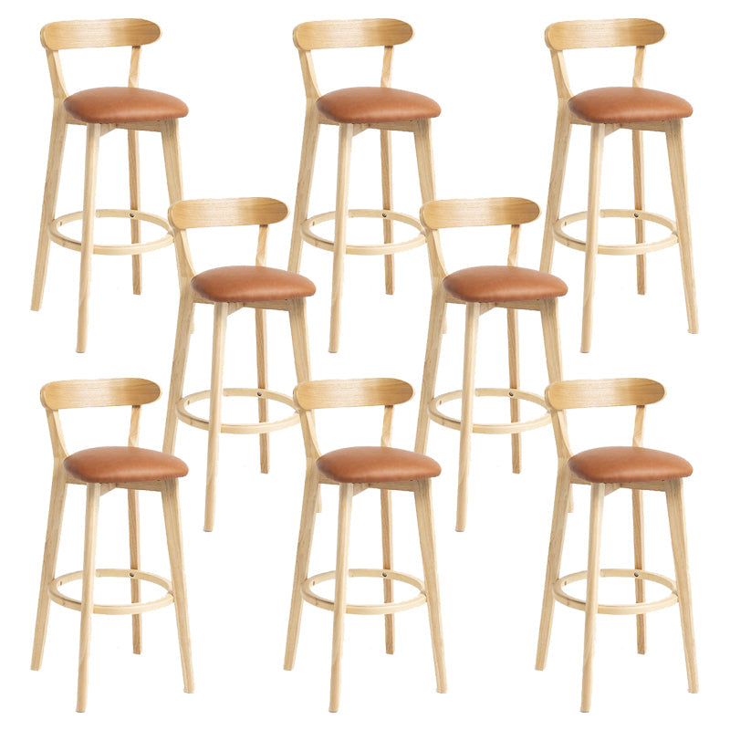 Tabouret de bar en bois de tabouret de comptoir de dossier sans bras industriel avec pédale pour café