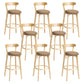 Tabouret de bar en bois de tabouret de comptoir de dossier sans bras industriel avec pédale pour café