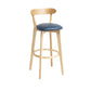 Tabouret de bar en bois de tabouret de comptoir de dossier sans bras industriel avec pédale pour café