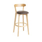 Tabouret de bar en bois de tabouret de comptoir de dossier sans bras industriel avec pédale pour café
