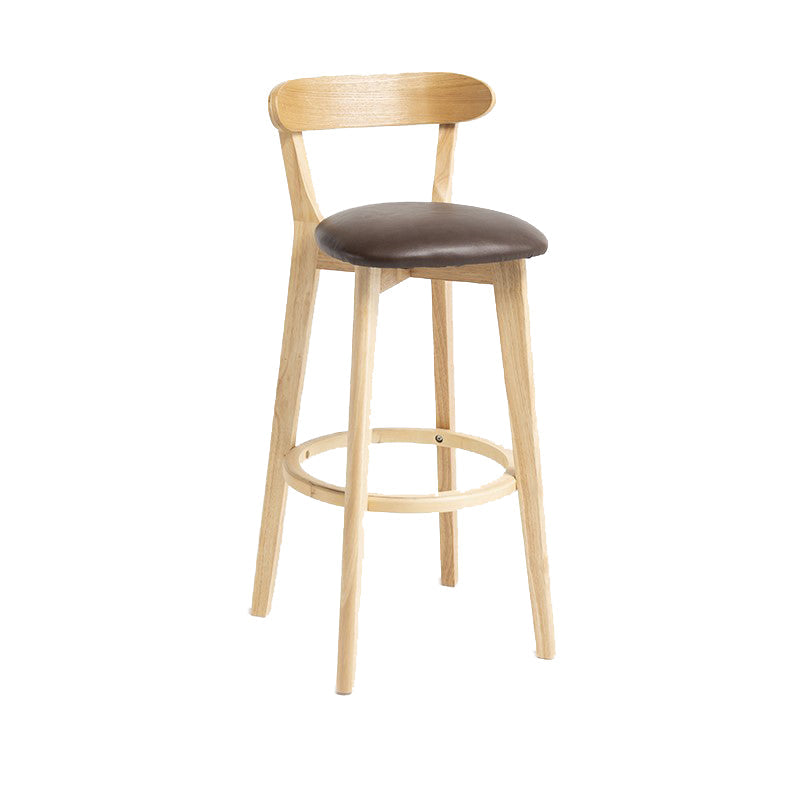 Tabouret de bar en bois de tabouret de comptoir de dossier sans bras industriel avec pédale pour café