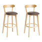 Tabouret de bar en bois de tabouret de comptoir de dossier sans bras industriel avec pédale pour café