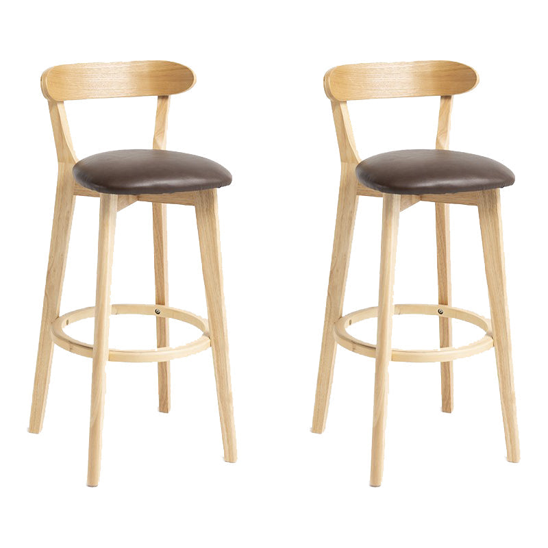 Tabouret de bar en bois de tabouret de comptoir de dossier sans bras industriel avec pédale pour café