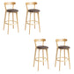 Tabouret de bar en bois de tabouret de comptoir de dossier sans bras industriel avec pédale pour café