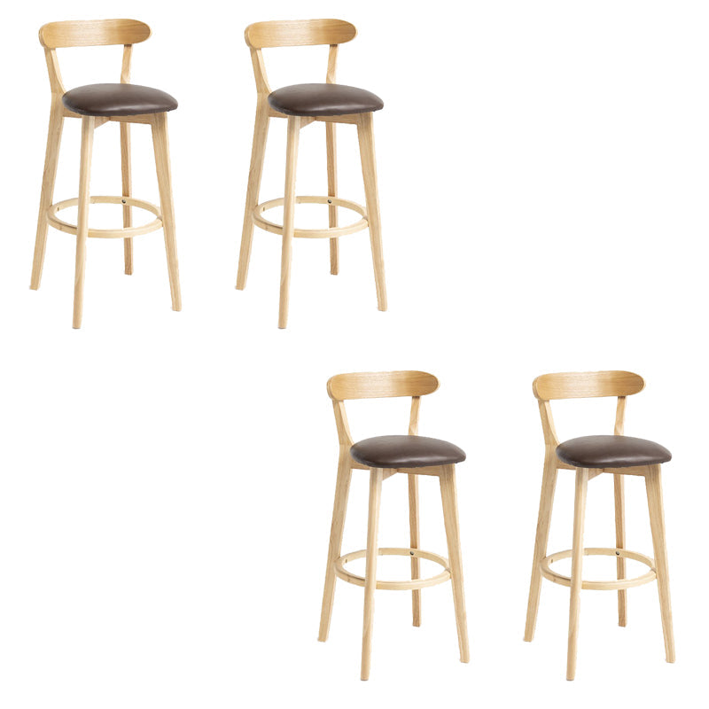 Tabouret de bar en bois de tabouret de comptoir de dossier sans bras industriel avec pédale pour café