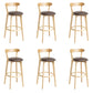Tabouret de bar en bois de tabouret de comptoir de dossier sans bras industriel avec pédale pour café