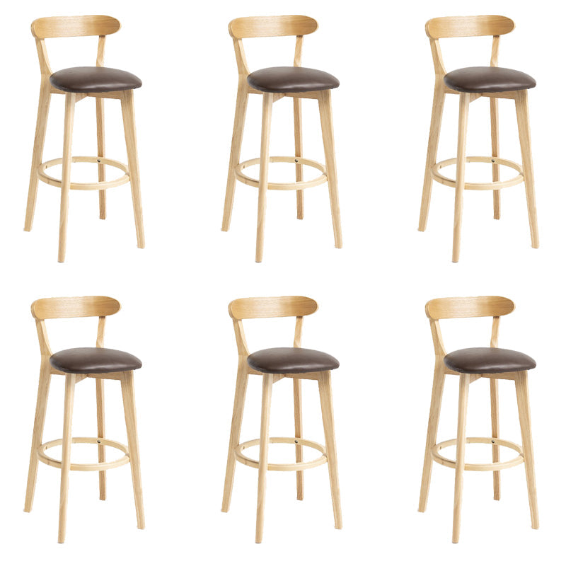 Tabouret de bar en bois de tabouret de comptoir de dossier sans bras industriel avec pédale pour café