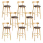 Tabouret de bar en bois de tabouret de comptoir de dossier sans bras industriel avec pédale pour café