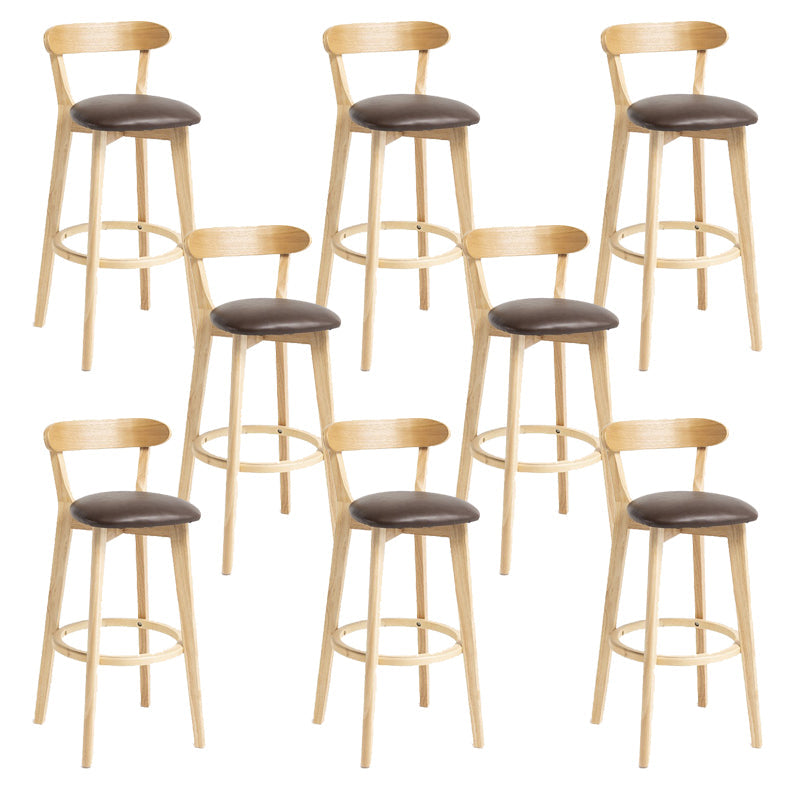 Tabouret de bar en bois de tabouret de comptoir de dossier sans bras industriel avec pédale pour café