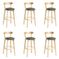 Tabouret de bar en bois de tabouret de comptoir de dossier sans bras industriel avec pédale pour café