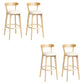 Tabouret de bar en bois de tabouret de comptoir de dossier sans bras industriel avec pédale pour café