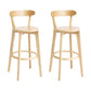 Tabouret de bar en bois de tabouret de comptoir de dossier sans bras industriel avec pédale pour café