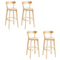 Tabouret de bar en bois de tabouret de comptoir de dossier sans bras industriel avec pédale pour café
