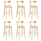 Tabouret de bar en bois de tabouret de comptoir de dossier sans bras industriel avec pédale pour café