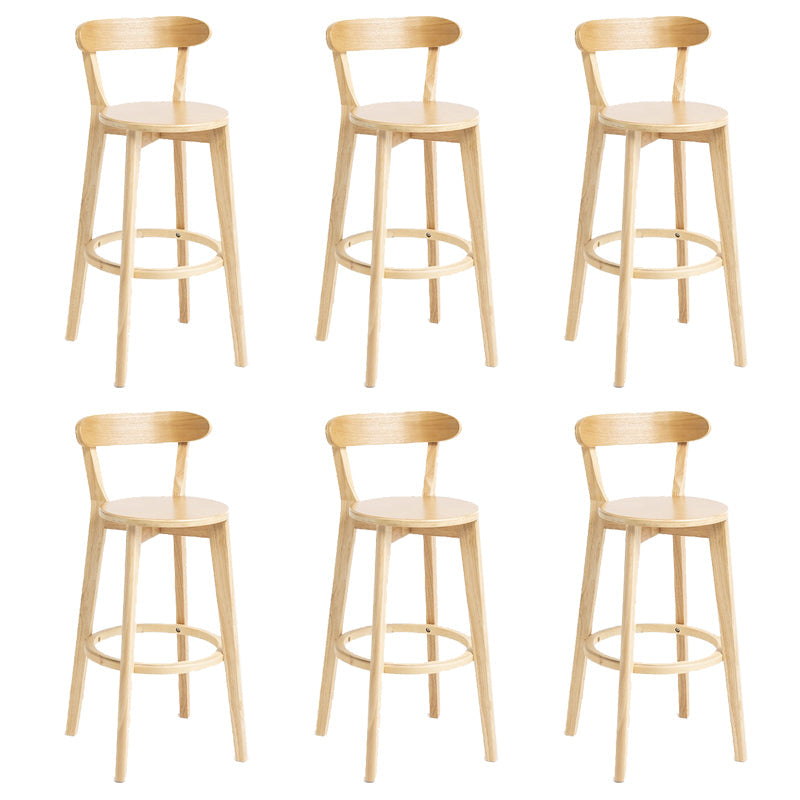 Tabouret de bar en bois de tabouret de comptoir de dossier sans bras industriel avec pédale pour café