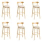 Tabouret de bar en bois de tabouret de comptoir de dossier sans bras industriel avec pédale pour café