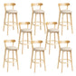 Tabouret de bar en bois de tabouret de comptoir de dossier sans bras industriel avec pédale pour café