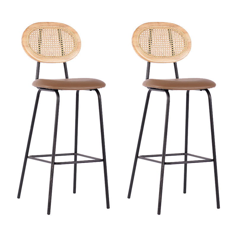Contemporary Low Back Dining Stool Armless Bar Stools with Cushion