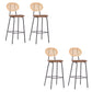 Contemporary Low Back Dining Stool Armless Bar Stools with Cushion