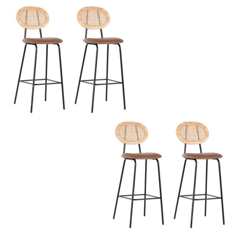 Contemporary Low Back Dining Stool Armless Bar Stools with Cushion