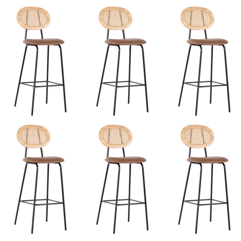 Contemporary Low Back Dining Stool Armless Bar Stools with Cushion