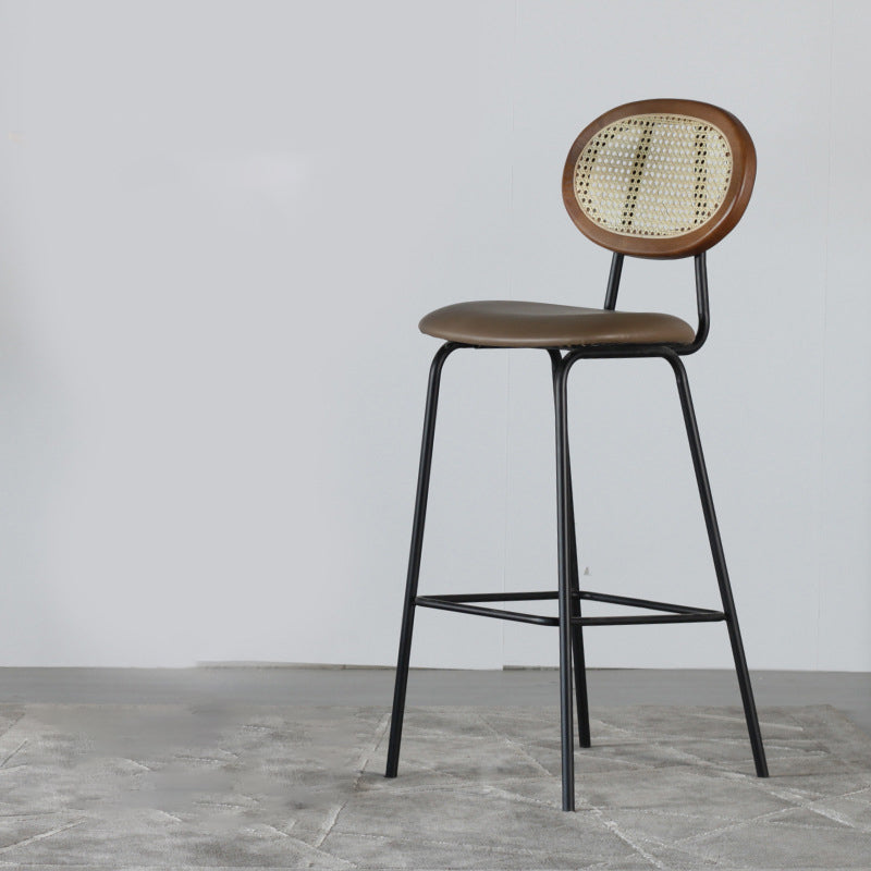 Contemporary Low Back Dining Stool Armless Bar Stools with Cushion