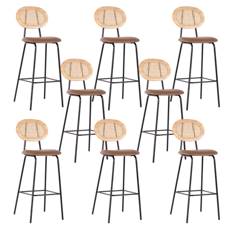 Contemporary Low Back Dining Stool Armless Bar Stools with Cushion