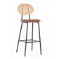 Contemporary Low Back Dining Stool Armless Bar Stools with Cushion