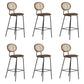 Contemporary Low Back Dining Stool Armless Bar Stools with Cushion