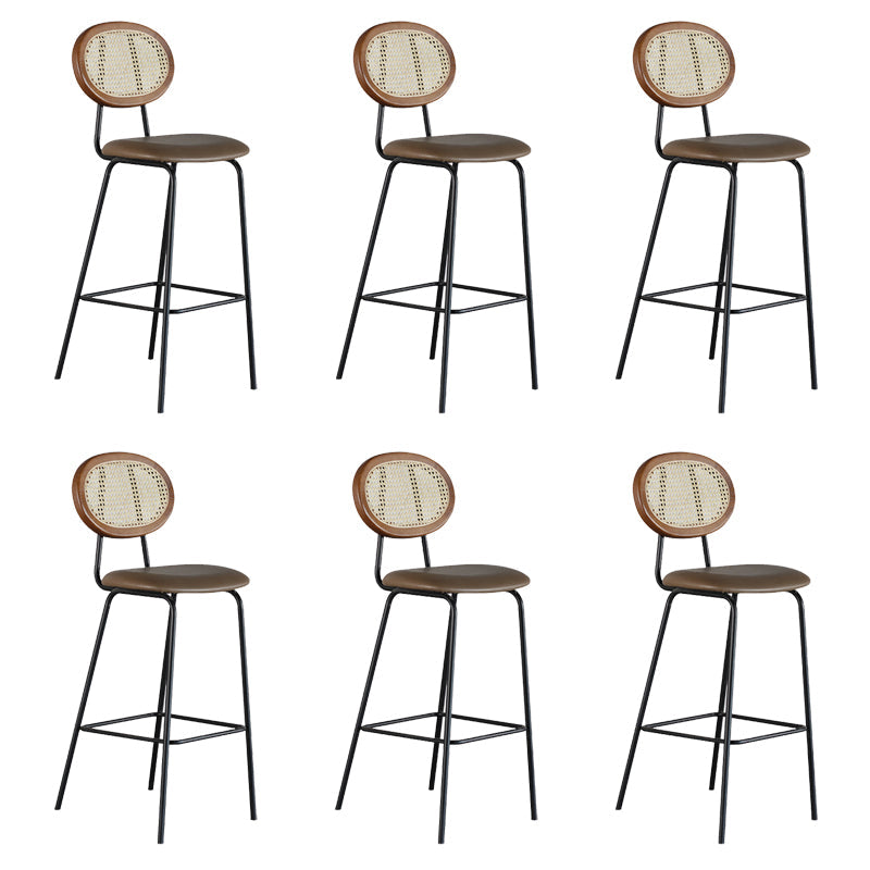 Contemporary Low Back Dining Stool Armless Bar Stools with Cushion