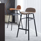 Modern Backrest Armless Counter Stool Iron Bar Stool with Seat and Pedal for Cafe