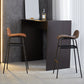 Modern Backrest Armless Counter Stool Iron Bar Stool with Seat and Pedal for Cafe