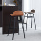 Modern Backrest Armless Counter Stool Iron Bar Stool with Seat and Pedal for Cafe