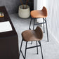 Modern Backrest Armless Counter Stool Iron Bar Stool with Seat and Pedal for Cafe